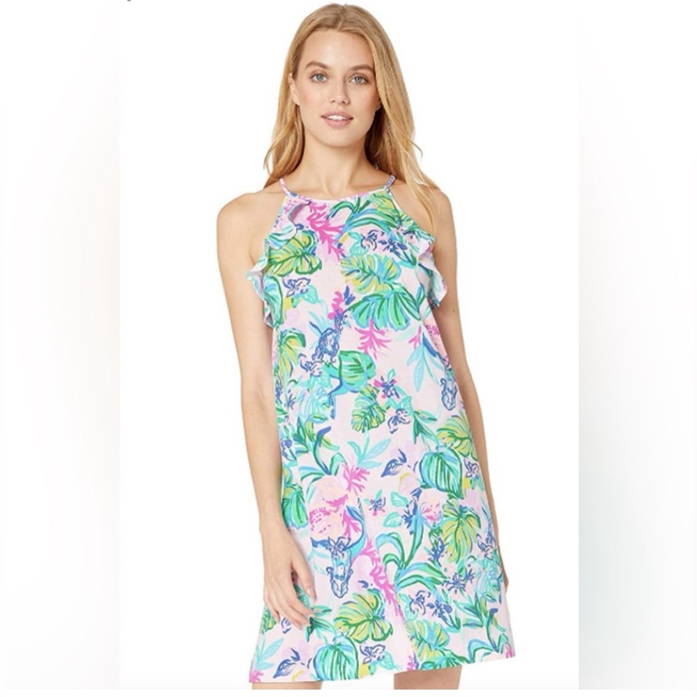 LILLY PULITZER MERMAID IN THE SHADE DRESS. L. PRE OWNED.